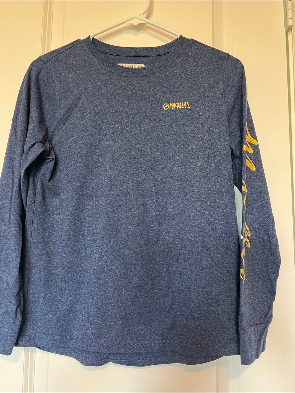 Magellan Outdoors Navy Long-Sleeve Tee with Yellow Logo